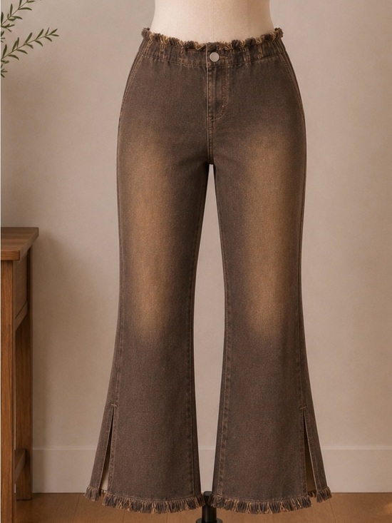 Blue threads Pants - Elegant Brown Wide Leg Women's Pants